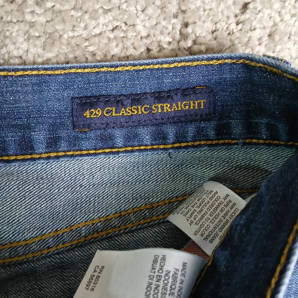 Lucky Brand 425 Classic Straight Mens Jeans Blue Medium Wash 33x34